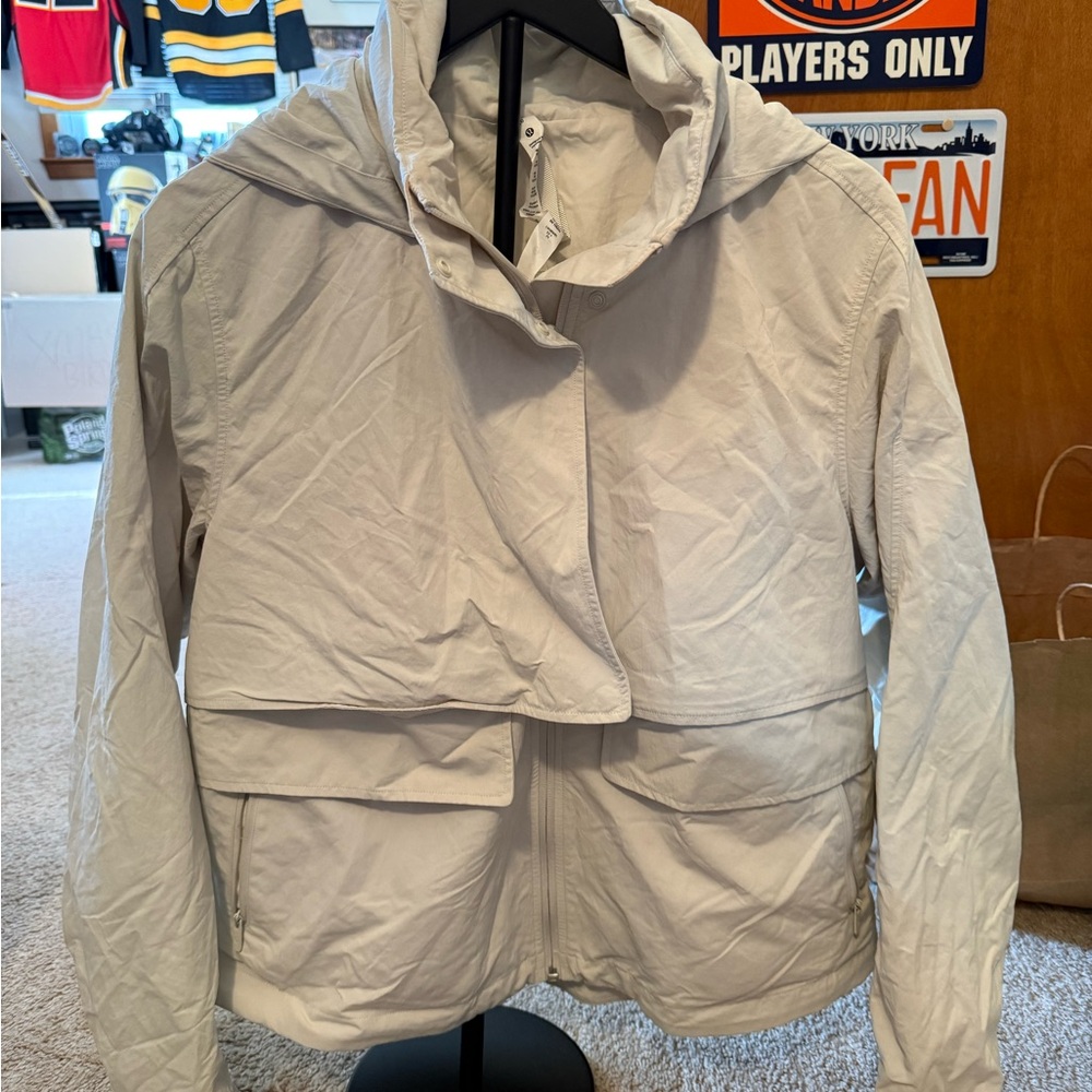 lululemon athletica Light Gray Hooded Utility Jacket